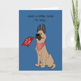 Love You Cute Dog Blank Folded Greeting Card Karte