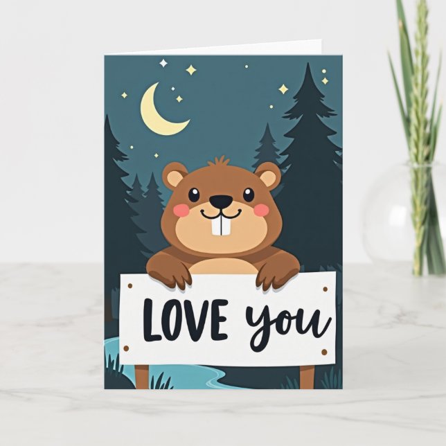 Love You Cute Forest Animal Card Karte (Vorderseite)