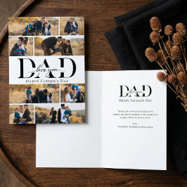 Love You Dad Heart Photo Collage Father's Day Karte