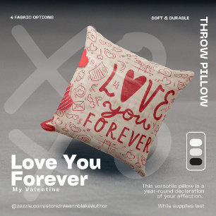 Love You Forever Hearts Kissenhülle Kissen