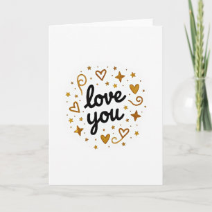 Love You Gold Sparkle Karte