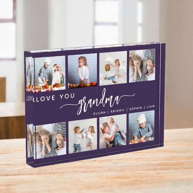 Love You Grandma 8 Photo Collage Purple Fotoblock (Von Creator hochgeladen)