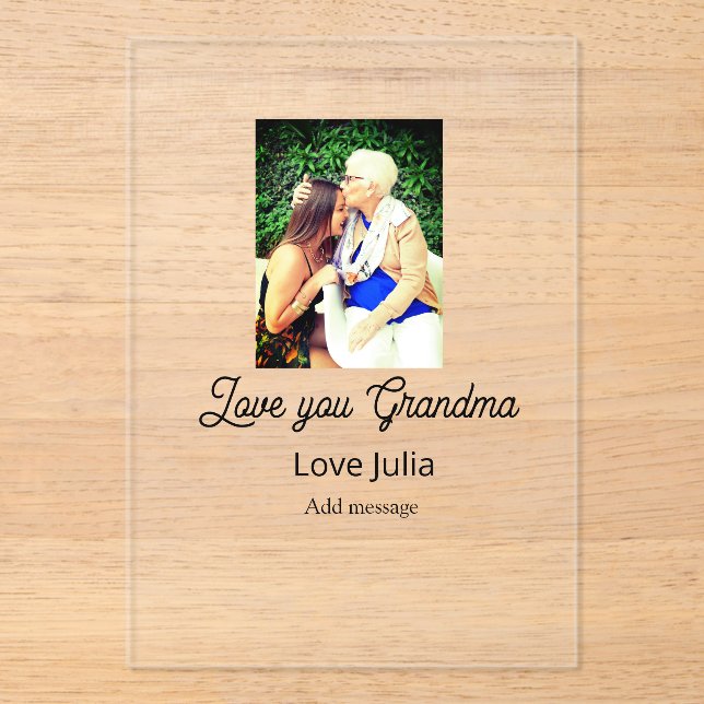 Love you Grandma photo name love message grandkids Acryleinladungen (Vorderseite)