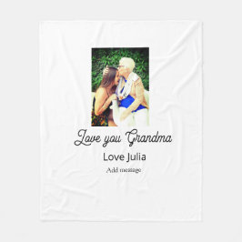 Love you Grandma photo name love message grandkids Fleecedecke