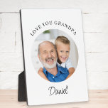 Love You Grandpa Photo Fotoplatte<br><div class="desc">This stylish Grandpa keepsake photo plaque says "Love you, Grandpa" and is easily customizable with your name and photo.
It makes a special gift for a special grandparent.</div>