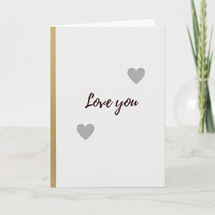 Love You Hearts Goldstreifen Karte