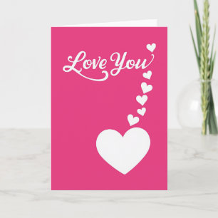 Love You Hearts Magenta Field Karte
