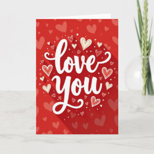 Love You Hearts Spezialkarte Karte