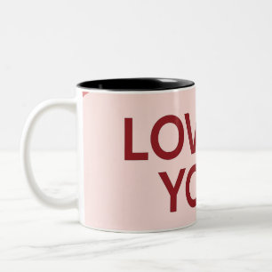 "LOVE YOU"-Kaffeetasse Zweifarbige Tasse