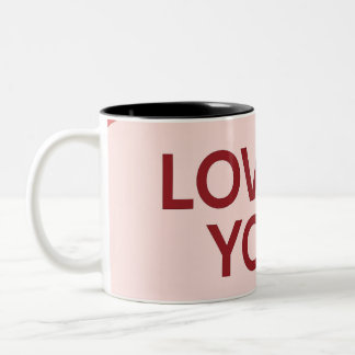 "LOVE YOU"-Kaffeetasse Zweifarbige Tasse