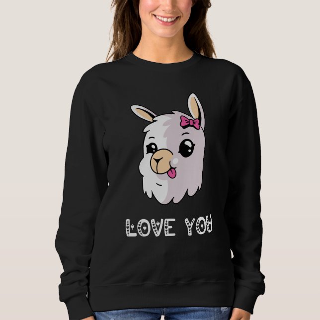 Love You Llama Valentine's Day Lovely Date Nights  Sweatshirt (Vorderseite)