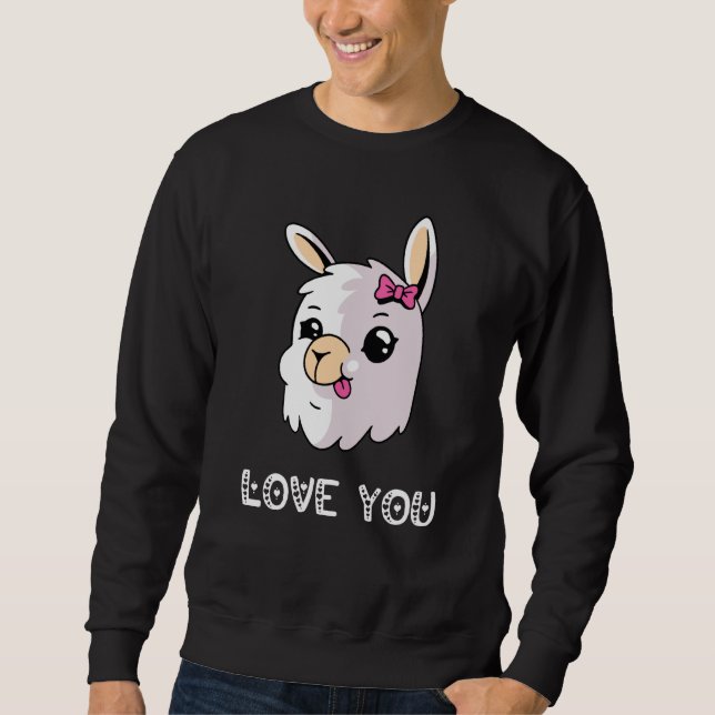 Love You Llama Valentine's Day Lovely Date Nights  Sweatshirt (Vorderseite)