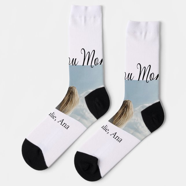 love you mom mothers day add photo name simple socken (Linkes Detail)