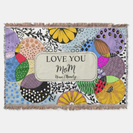 "Love You Mom" Personalisierte Abstrakte Wurfdecke Decke