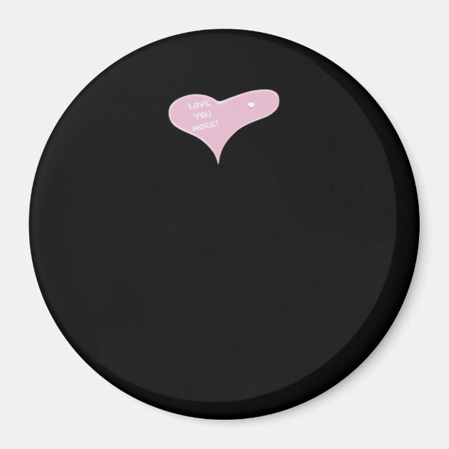 Love You More Blau Modernes Aussehen  Magnet (Vorne)