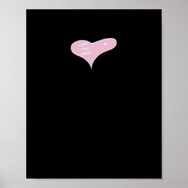 Love You More Blaue Moderne Optik  Poster (Vorne)