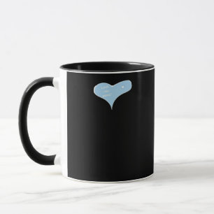 Love You More Minimal Design Blau Stil  Tasse