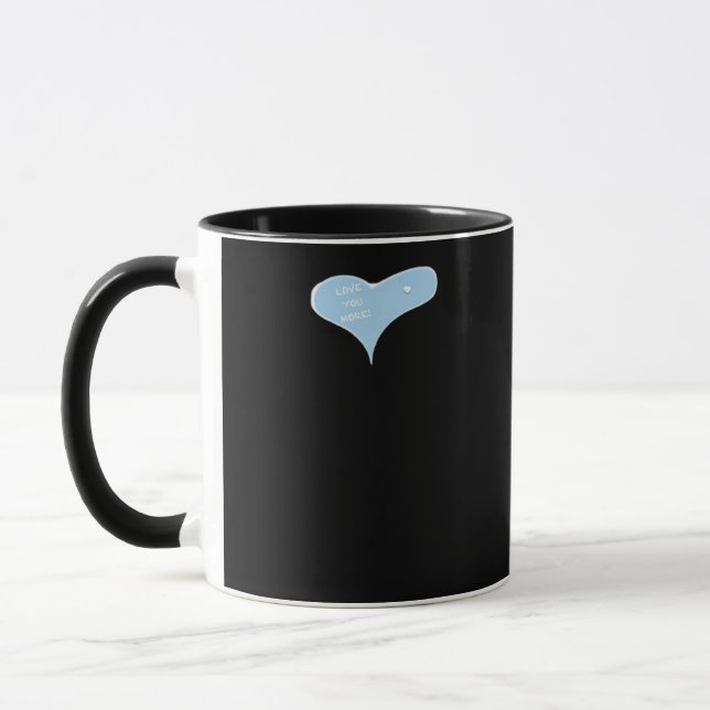 Love You More Minimal Design Blue Style  Tasse (Links)