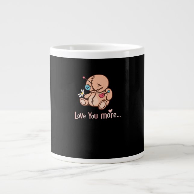 Love You More Minimal Design  Jumbo-Tasse (Vorderseite)
