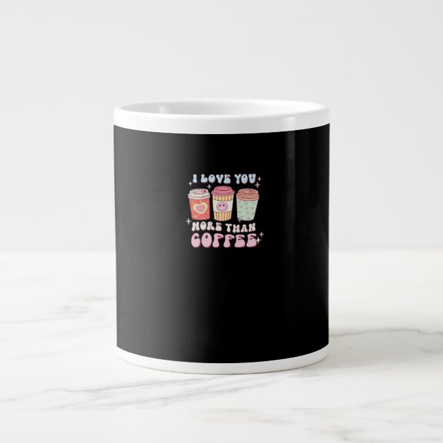 Love You More Minimal Design  Jumbo-Tasse (Vorderseite)