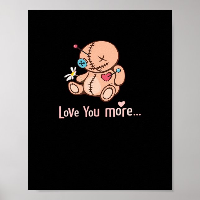 Love You More Minimal Design  Poster (Vorne)