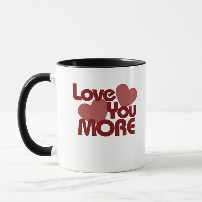 Love You More Minimal Design  Tasse (Links)