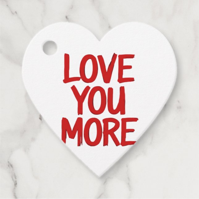 Love You More Minimal Heartfelt Design  Geschenkanhänger (Vorderseite)