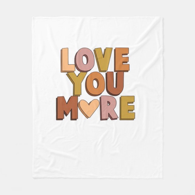 Love You More Minimaler Romantischer Stil  Fleecedecke (Vorderseite)