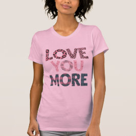 Love You More Mixed Pattern Typography – Leopard T-Shirt