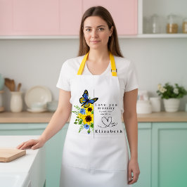 Love You Mummy Personalized Floral Apron Schürze
