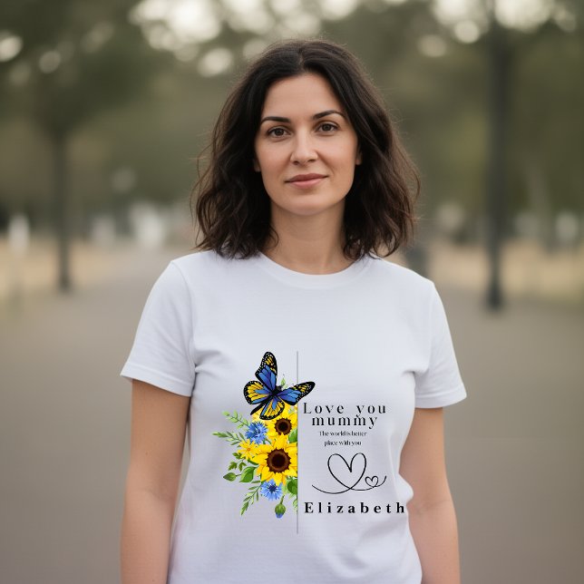 Love You Mummy Personalized Floral T-Shirt Tri-Blend Shirt (Von Creator hochgeladen)