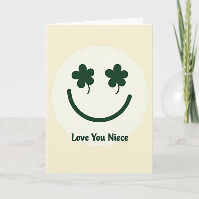 Love You Niece Smiling Face Card Karte (Vorderseite)