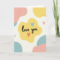 Love You Pastel-Herzen-Karte
