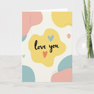 Love You Pastel-Herzen-Karte Karte