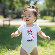 Love You Personalized Baby Bodysuit