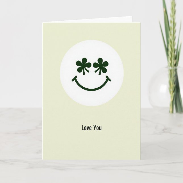 Love You Shamrock Smile Card Karte (Vorderseite)