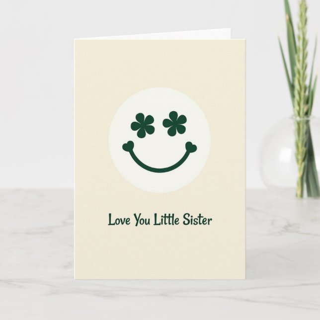 Love You Sister Smiling Face Card Karte (Vorderseite)