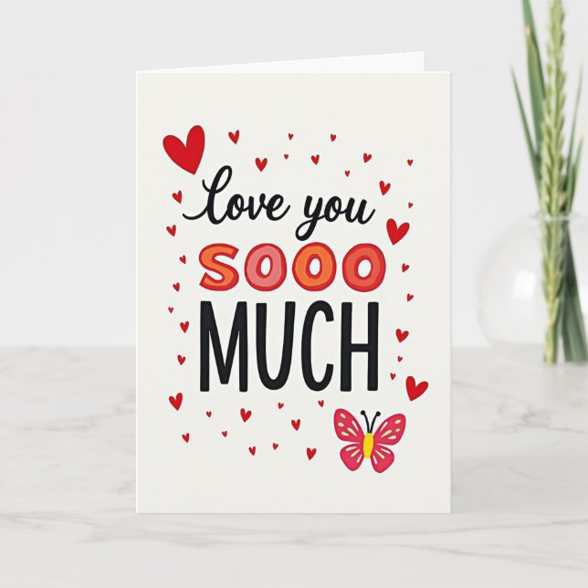 Love You Sooo Much Hearts Card Karte (Vorderseite)