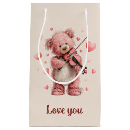 Love You Teddy with Violin Kleine Geschenktüte