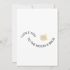 Love You to Moon and Back Cute Minimal Valentine Feiertagskarte