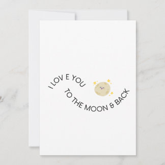 Love You to Moon and Back Cute Minimal Valentine Feiertagskarte