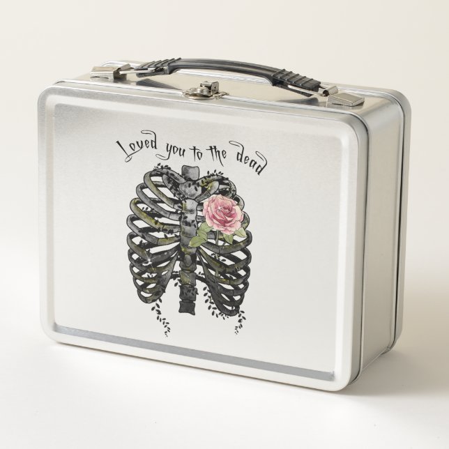 Love you to the Dead - Gothic Rib Cage Metall Brotdose (Vorderseite)