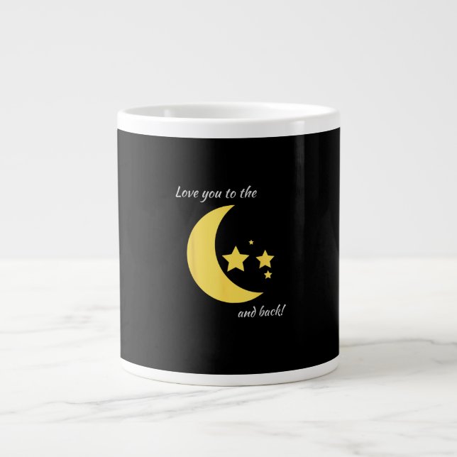 Love You To The Moon And Back Minimal Aesthetic  Jumbo-Tasse (Vorderseite)