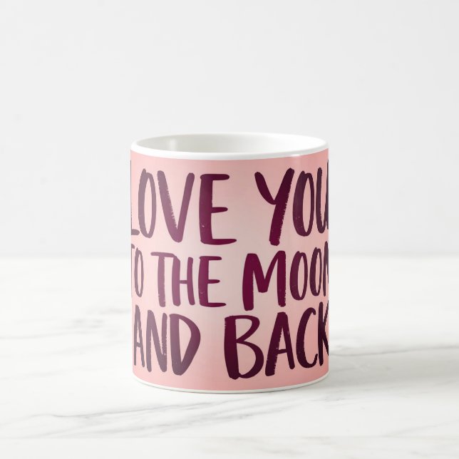 Love You to the Moon and Back Mug | Romantic Pink  Kaffeetasse (Mittel)