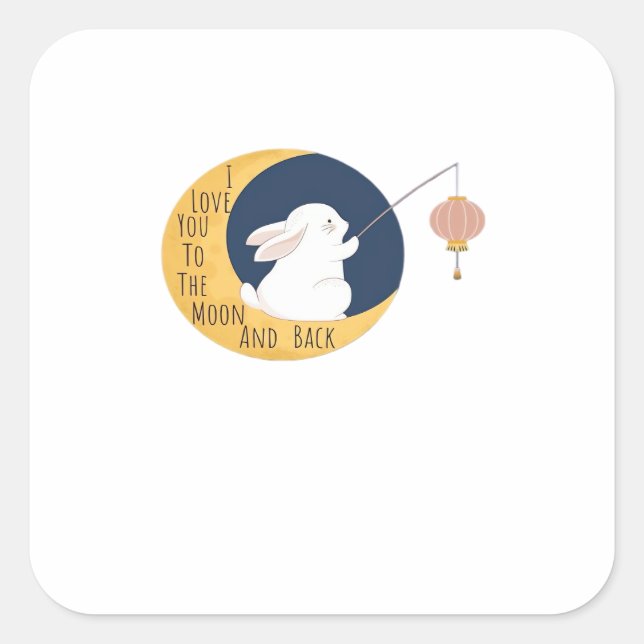 Love You To The Moon And Back Timeless Appeal Art  Quadratischer Aufkleber (Vorderseite)