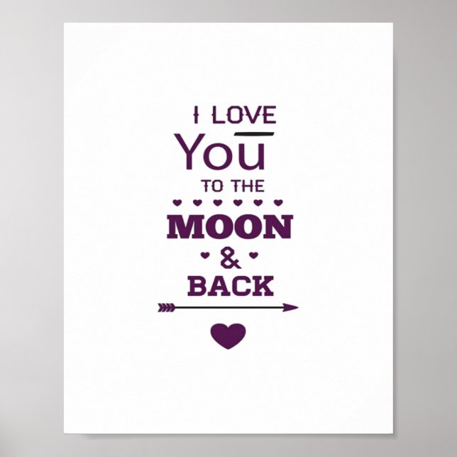 Love You To The Moon And Back Valentines Day Roman Poster (Vorne)