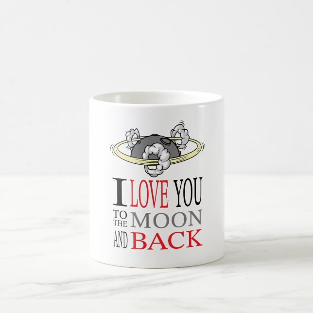 Love You to the....Valentinstag Geschenkidee Kaffeetasse (Mittel)
