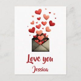 Love You Valentinstag-Umschlagdesign Postkarte