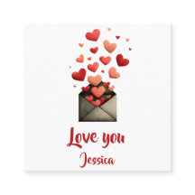 Love You Valentinstag-Umschlagdesign