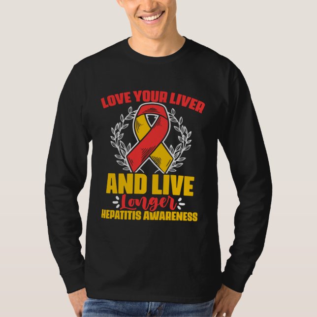 Love Your Liver  Hepatitis Warrior Hepatitis Aware T-Shirt (Vorderseite)